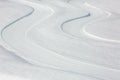 Twist of two nordic ski pistes Royalty Free Stock Photo