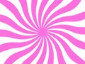 Twist spiral rays abstract background vector template design with wavy strips waves line curved spinning pattern in pink color Royalty Free Stock Photo