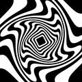 Twist, spiral shape with circles. Rotating dotted element. Abstr