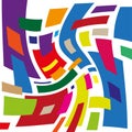 Twisted block shape. Abstract rectangle flow. Color vector motion. Bright swirl form. Royalty Free Stock Photo