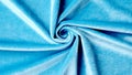 Twisted blue color velvet fabric texture Royalty Free Stock Photo