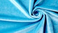 Twisted blue color velvet fabric texture Royalty Free Stock Photo