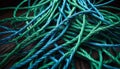 Twisted Blue and Green Cables Royalty Free Stock Photo