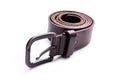 Twisted brown leather belt Royalty Free Stock Photo
