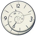 Twisted clock face. Time concept Royalty Free Stock Photo