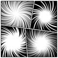 Twisted comic book radial rays, lines. Comics background with motion, speed lines. Pop art style elements. Vector Royalty Free Stock Photo