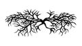 Twisted Dead Tree Branches Silhouette Element, vector design Generative AI Royalty Free Stock Photo