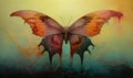 The twisted and distorted features of the scary butterfly drawing created a haunting impression Royalty Free Stock Photo