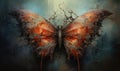 The twisted and distorted features of the scary butterfly drawing created a haunting impression Royalty Free Stock Photo