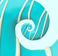 Twisted donut with bright icing and topping on light background, spiral effect Royalty Free Stock Photo