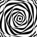 Twisted dynamic background. Optical illusion. Torsion, distortion, rotation movement effect Royalty Free Stock Photo