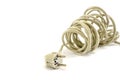 Twisted electrical cord isolated on a white background Royalty Free Stock Photo