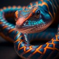 Twisted exotic colorful snake. Generative AI