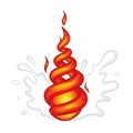Twisted Fire Vector with Splash for Creative Designs and Concepts Royalty Free Stock Photo