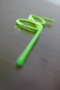 Twisted green straw