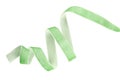 Twisted green velvet ribbon isolated on white