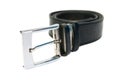 Twisted leather belt with a buckle. Royalty Free Stock Photo