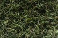 Twisted leaves of willow-tea in the fermentation process, home-made tea