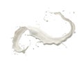 Twisted milk or yogurt splash isolated on white background