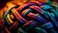 Twisted multi-colored thread intricately woven for crafting generated by AI