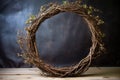 twisted natural vines fashioned into an empty solstice wreath