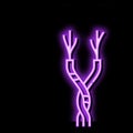 twisted pair cable neon glow icon illustration