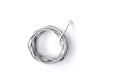 Twisted pair grey network Internet cable isolated over white background. Top view.