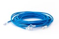 Blue network Internet cable with shadow Royalty Free Stock Photo