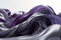 Twisted Platinum & Deep Purple Waves: A Modern Minimalist 3D Render