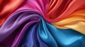 Twisted rainbow colored fabric