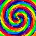 Twisted rainbow ring on white background. 3d illustrati