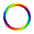 Twisted rainbow ring on white background. isolated 3d illustrati