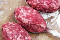 Twisted raw meat on spoon Royalty Free Stock Photo