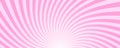 Twisted rays of rosy sunrise or sunset. Vortex pinwheel pattern. Pink circus or carnival background. Strawberry bubble