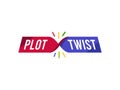 A twisted ribbon with text plot twist. Isolated Vector Illustration