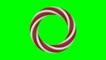 Twisted ring on green background. isolated 3d illustration