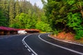 Twisted road to the Szklarska Poreba town in Karkonosze mountains, Poland