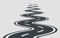 Twisted road vector template isolated on background