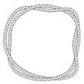 Twisted rope round frame - interlaced ropes border Royalty Free Stock Photo