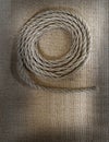 Twisted rope on sack