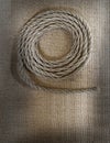 Twisted rope on sack Royalty Free Stock Photo