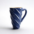 Twisted Sense Of Humor: 3d Cuff Rim Blue Mug With Gold Detail