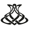 Twisted shape icon. Interwoven loop vector. Abstract crossing form. Black white figure. Royalty Free Stock Photo