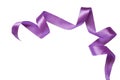 Twisted violet silk ribbon Royalty Free Stock Photo