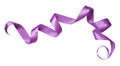 Twisted violet silk ribbon Royalty Free Stock Photo