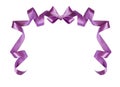 Twisted violet silk ribbons ana a bow