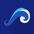 Twisted wave icon, flat style