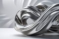 Twisted Waves of Silver and Pewter in Minimalist 3D Render