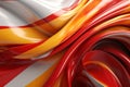 Twisted Waves of Spain\'s Flag in Modern Minimalist 3D Render