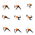 Twisted yoga asanas set